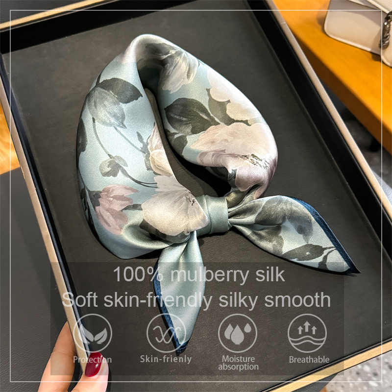 Scarf Silk Square - 100% وشاح حريري باندانا المرأة ساحة