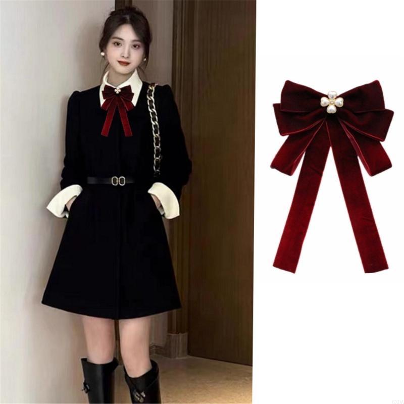 ربطة عنق نسائية من المخمل مع خ - مراجعة Bow Tie Pre Tied وسعره